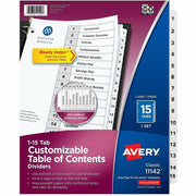 Avery Binder Dividers, 15 Tabs, Ready Index (11142), 1 Set