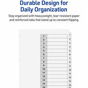 Avery Binder Dividers, 15 Tabs, Ready Index (11142), 1 Set