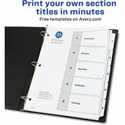 Avery Binder Dividers, 5 Tabs, Ready Index (11130), 1 Set