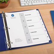 Avery Binder Dividers, 5 Tabs, Ready Index (11130), 1 Set
