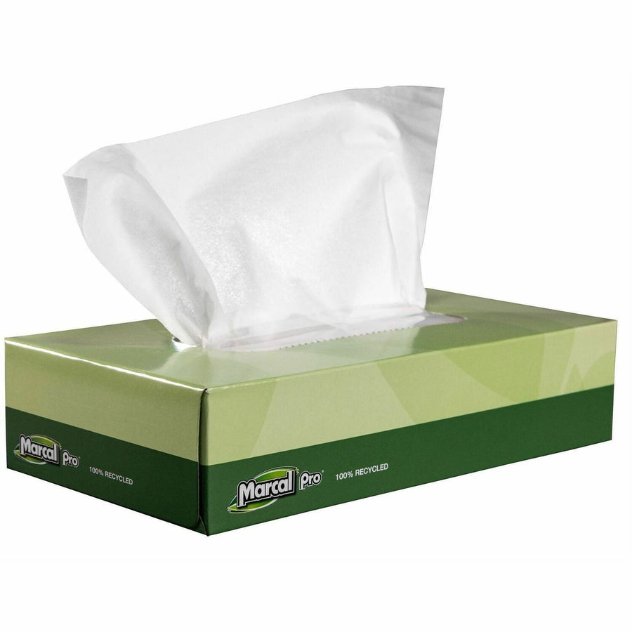 Marcal Recycled 2-Ply Facial Tissues, White, Embossed, 30 / Carton, MRCNP5701