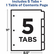 Avery Dividers, 5 Tabs, Ready Index, Multicolor Tabs (11131), 1 Set