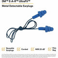 3M E-A-R UltraFit Earplugs, Blue, MMM3404007