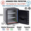 Master Lock Sentry Safe SFW205EVB Fireproof & Waterproof Safe, Black, SENSFW205EVB