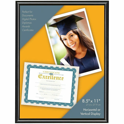 Victory Light 8.5" x 11" Document Frame, Black, Plastic, Sturdy, VLUVS4503B811B