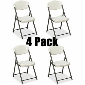 Iceberg Rough-N-Ready Blow-Molded Folding Chairs, Platinum Granite, 4 / Carton, ICE64033