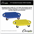 Champion Sports Scooter Set w/Swivel Casters, Yellow, CSIPGH12