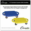 Champion Sports Scooter Set w/Swivel Casters, Yellow, CSIPGH12