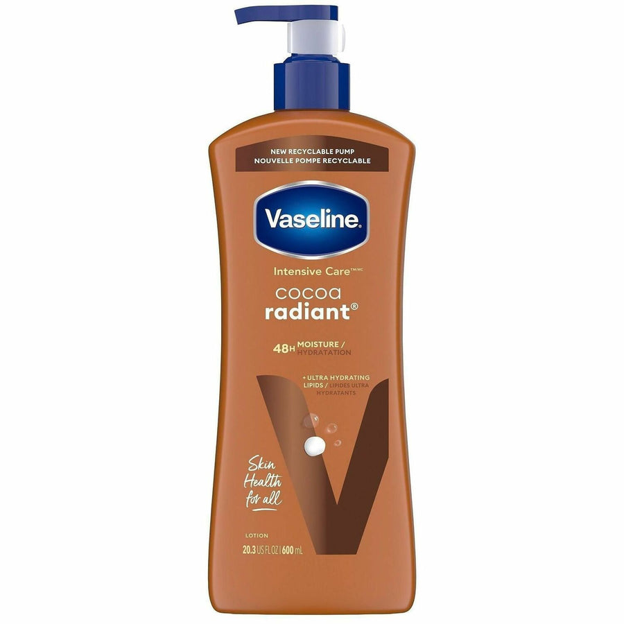 Vaseline Cocoa Radiant Hydrating Lotion, Intensive Care, 20.30 fl oz, Absorbs Quickly, 4 / Carton, UNI13442CT