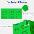 Avery Address Label, Neon Green, 5 Pack, AVE5971