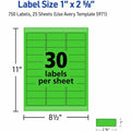 Avery Address Label, Neon Green, 5 Pack, AVE5971