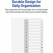 Avery Binder Dividers, 12 Tabs, Ready Index (11140), 1 Set