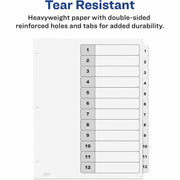 Avery Binder Dividers, 12 Tabs, Ready Index (11140), 1 Set