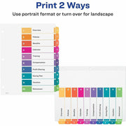 Avery Dividers, 10 Tabs, Ready Index, Multicolor Tabs (11135), 1 Set