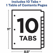 Avery Dividers, 10 Tabs, Ready Index, Multicolor Tabs (11135), 1 Set