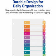 Avery Dividers, 10 Tabs, Ready Index, Multicolor Tabs (11135), 1 Set