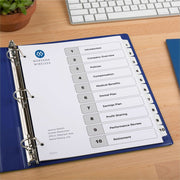 Avery Ready Index® Table of Content Dividers for Laser and Inkjet Printers, 10 tabs, 1 Set