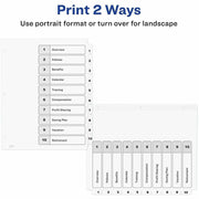 Avery Ready Index® Table of Content Dividers for Laser and Inkjet Printers, 10 tabs, 1 Set