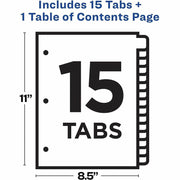 Avery Dividers, 15 Tabs, Ready Index, Multicolor Tabs (11143), 1 Set