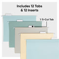 Smead 1/5 Tab Cut Letter Hanging Folder, Assorted, 8 1/2" Width x 11" Length, 12 / Pack, SMD10522