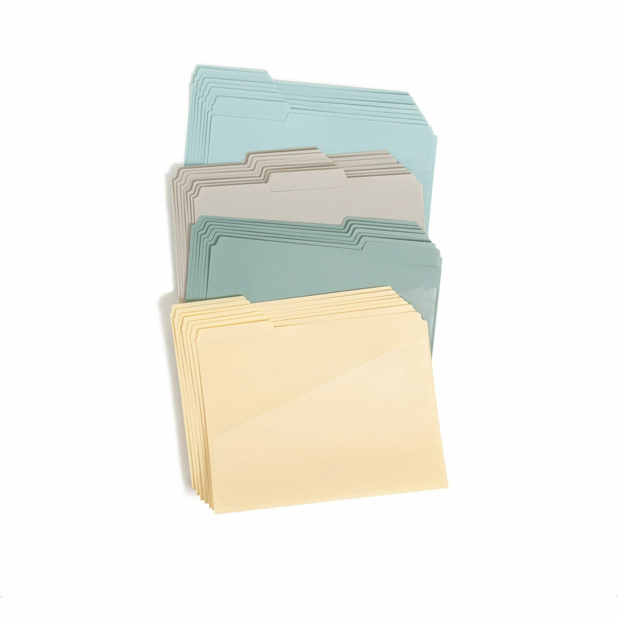 Smead Top Tab File Folder, 9.5" x 11.6", Assorted, Poly, 1/3, 225 Sheets, Front Pocket, 30 / Box, SMD10544