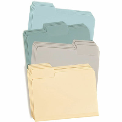 Smead SuperTab 1/3 Tab Cut Letter Top Tab File Folder, Assorted, 8 1/2" Width x 11" Length, 20 / Pack, SMD10521