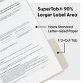Smead SuperTab 1/3 Tab Cut Letter Top Tab File Folder, Assorted, 8 1/2" Width x 11" Length, 20 / Pack, SMD10521