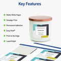 Avery Matte, White, 3"x3" Square Labels, White Matte, 150 / Pack, AVE05659