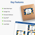 Avery Matte White Rectangular Labels, 200 / Pack, AVE05619