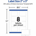 Avery Matte White Rectangular Labels, 200 / Pack, AVE05619