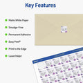 Avery Matte White Square Labels, 1200 / Pack, AVE05658