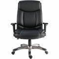 Lorell Sera High-Back Manager Chair with Height-Adjustable Arms, Black, LLR63272