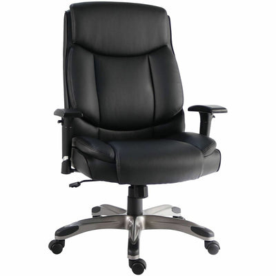 Lorell Sera High-Back Manager Chair with Height-Adjustable Arms, Black, LLR63272