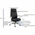 Lorell Fuerte Executive/Conference High-Back Chair with Polished Aluminum Arms, Black, LLR63305