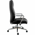 Lorell Fuerte Executive/Conference High-Back Chair with Polished Aluminum Arms, Black, LLR63305