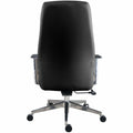 Lorell Fuerte Executive/Conference High-Back Chair with Polished Aluminum Arms, Black, LLR63305