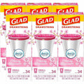 The Clorox Glad Odorshield Cherry Blossom Trash Bags, Pink, 6 / Carton, CLO79274CT