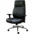 Lorell Fuerte Executive High-Back Chair with Adjustable Arms, Black, LLR63300