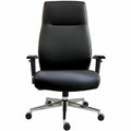 Lorell Fuerte Executive High-Back Chair with Adjustable Arms, Black, LLR63300
