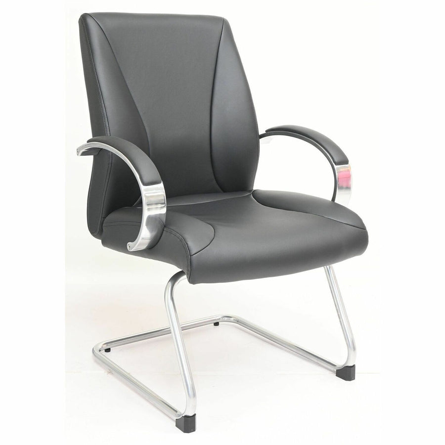 Lorell Pike Executive Guest Chair, Black, Polyurethane, Upholstered, LLR63312