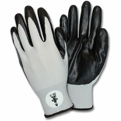 Hospeco Safety Zone Knit Nitrile-Coated Gloves, Gray, 1 Dozen, HOSGNIDEXXL