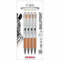 Zebra F-301 EarthyTones Retractable Ballpoint Pens, 4 / Pack, ZEB27294