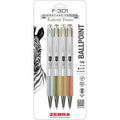 Zebra F-301 EarthyTones Retractable Ballpoint Pens, 4 / Pack, ZEB27304