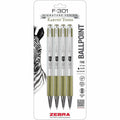 Zebra F-301 EarthyTones Retractable Ballpoint Pens, 4 / Pack, ZEB27244