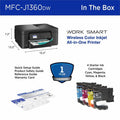 Brother Work Smart MFC-J1360DW Wired & Wireless Inkjet Multifunction Printer - Color - Black, BRTMFCJ1360DW