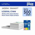 Brother LC501XLC Original High Yield Inkjet Ink Cartridge - Cyan -, BRTLC501XLCS