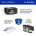 Brother Work Smart MFC-J1410DW Wired & Wireless Inkjet Multifunction Printer - Color, BRTMFCJ1410DW