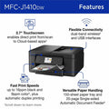 Brother Work Smart MFC-J1410DW Wired & Wireless Inkjet Multifunction Printer - Color, BRTMFCJ1410DW