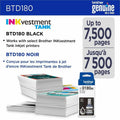 Brother Genuine BTD180BK High Yield Black Ink Bottle, BRTBTD180BKS