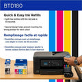 Brother Genuine BTD180BK High Yield Black Ink Bottle, BRTBTD180BKS